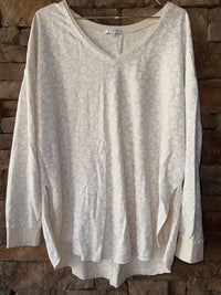 ZSupply Cream Cheetah Pullover L