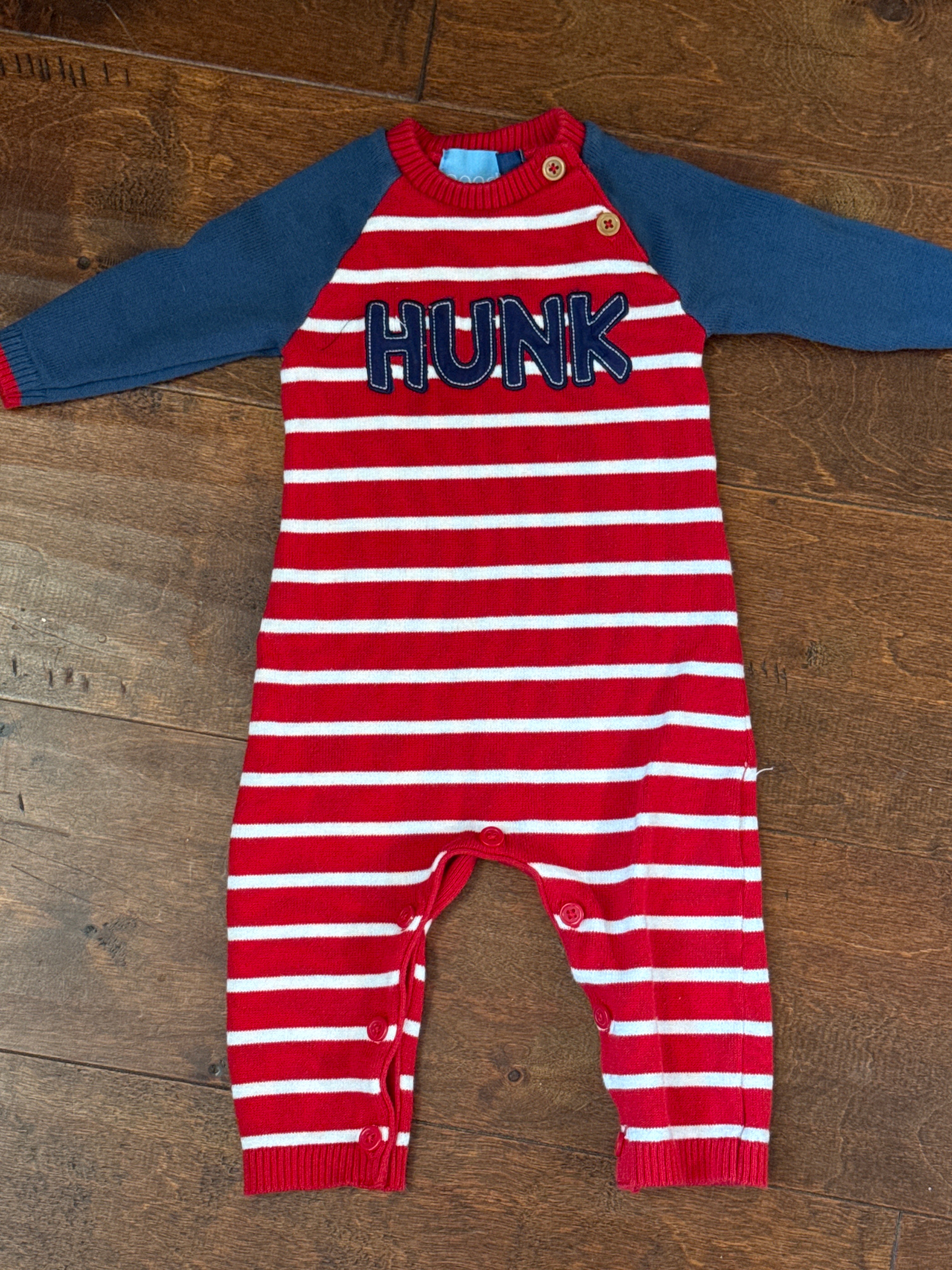 GoodLad Striped Hunk Romper 6M