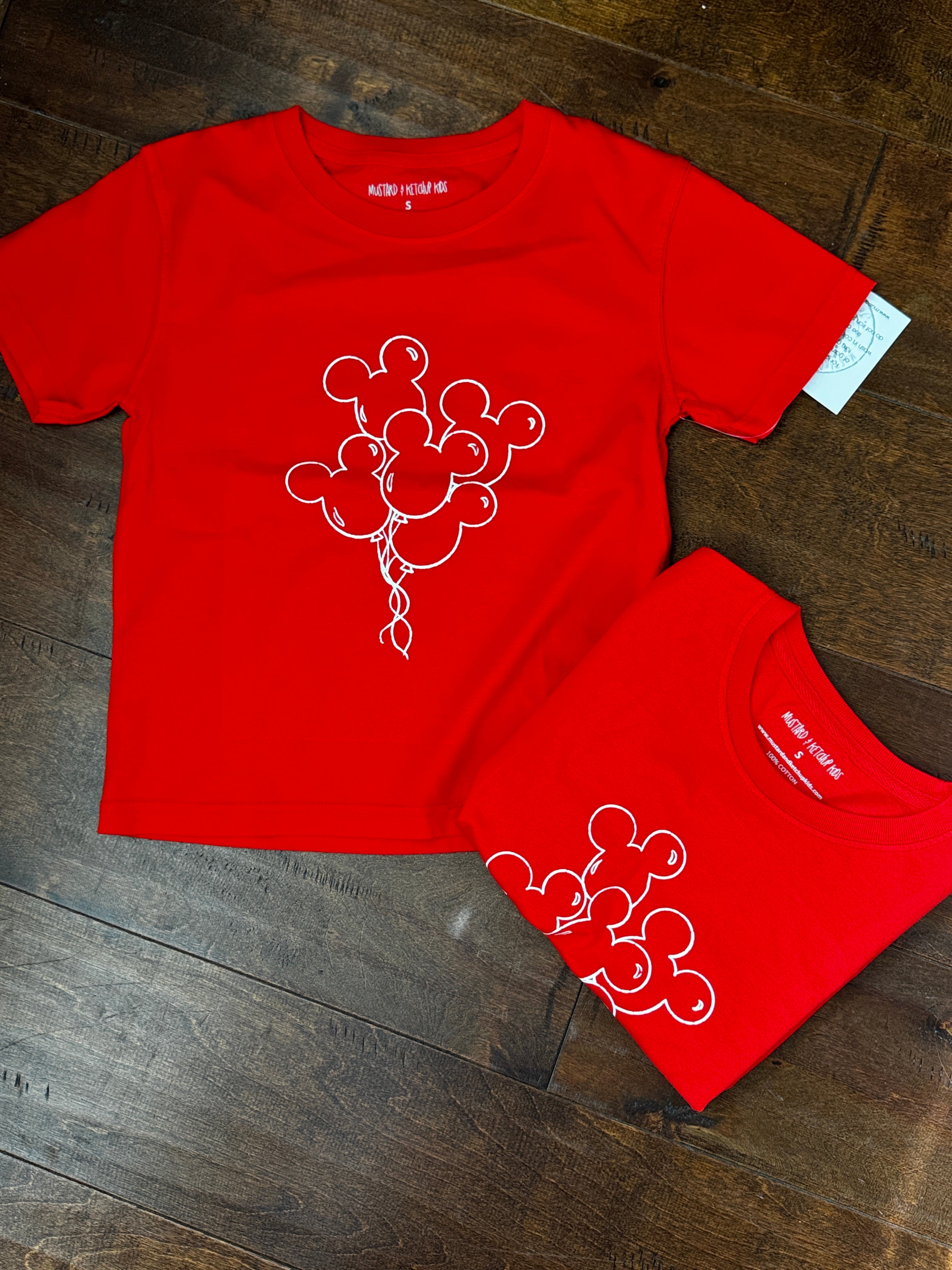 Mustard and Ketchup Kids Mouse Balloon Tee S