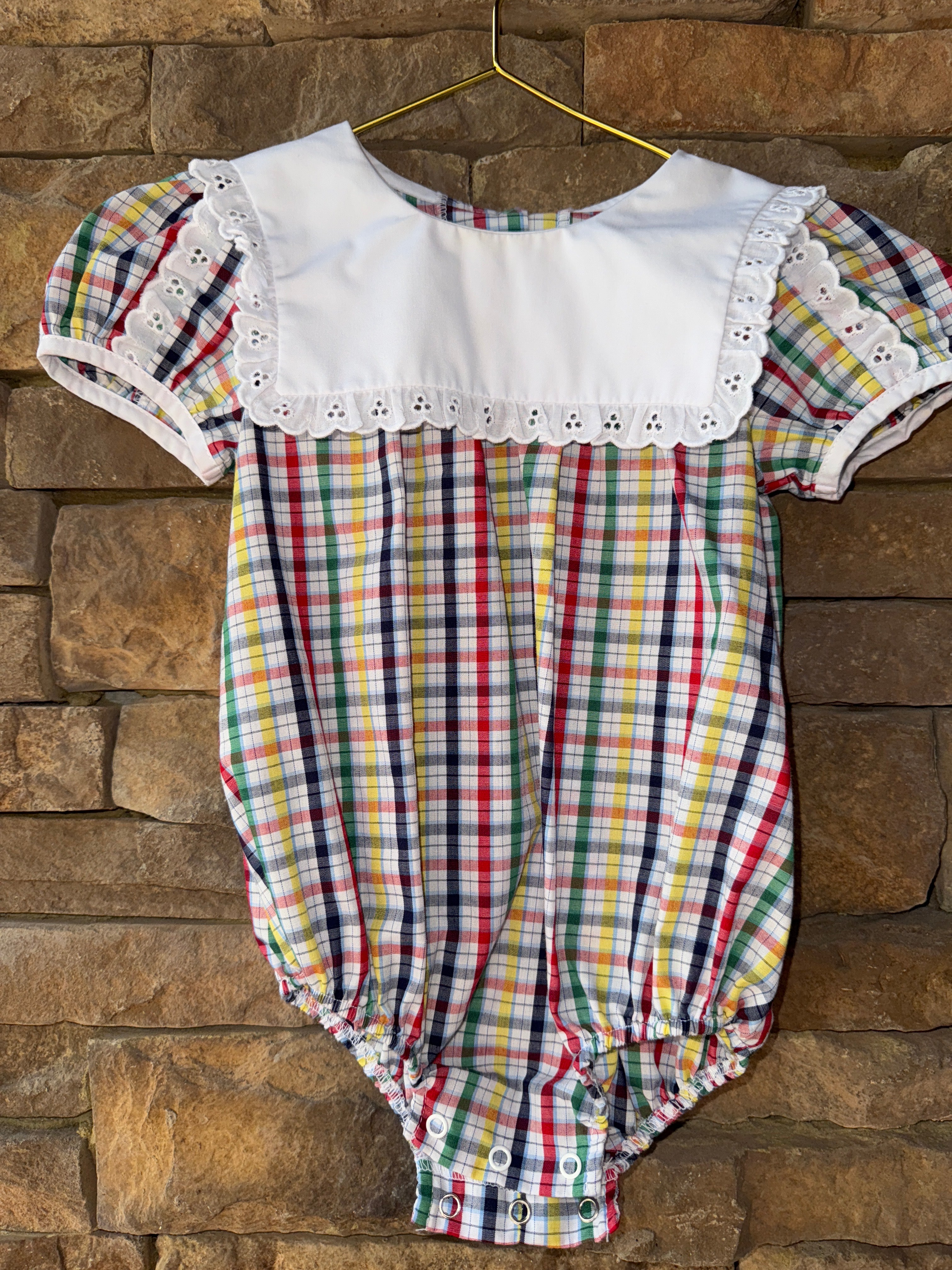 TBBC Multi Plaid Bubble Collared 2T