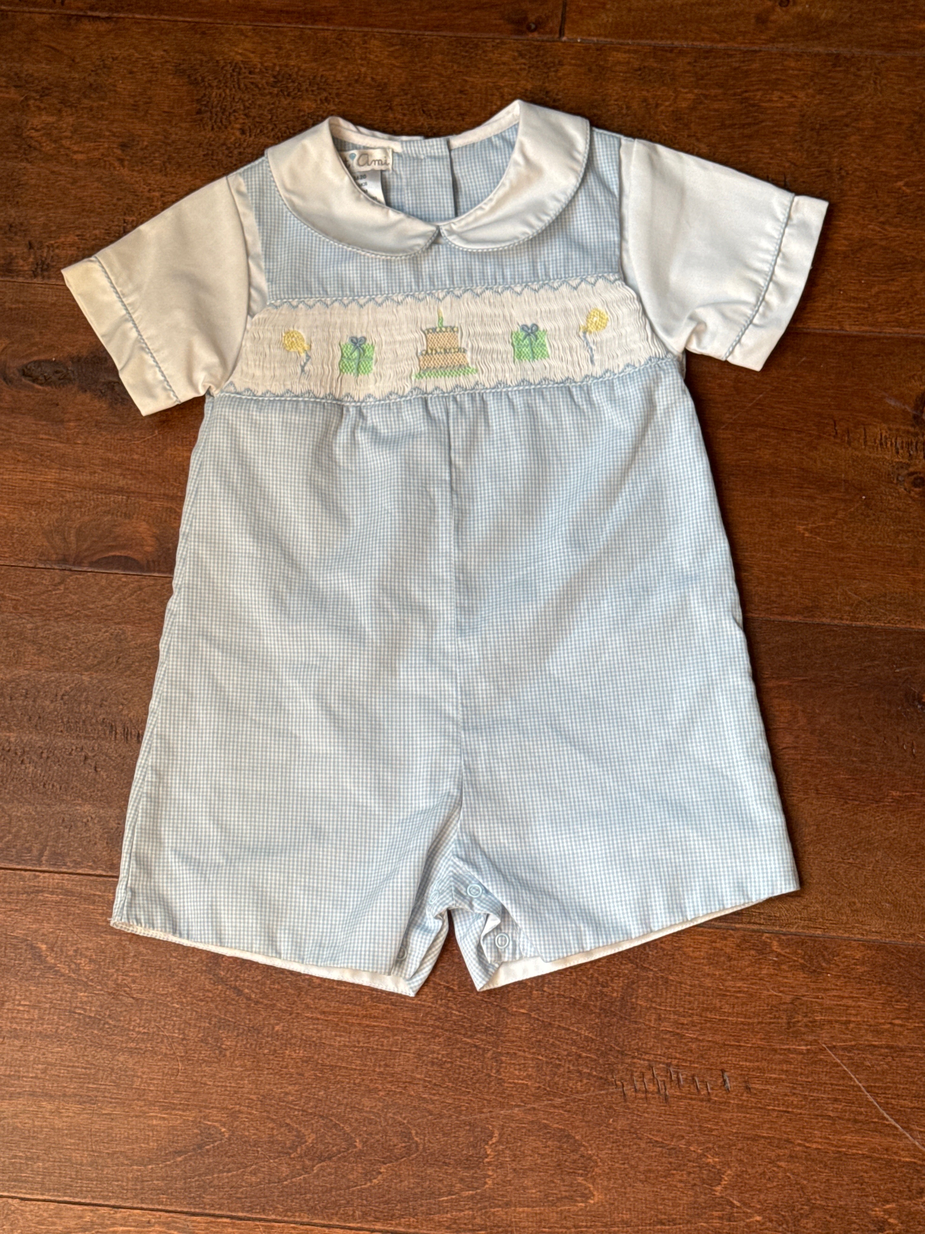Petit Ami Birthday Smocked JonJon 18m