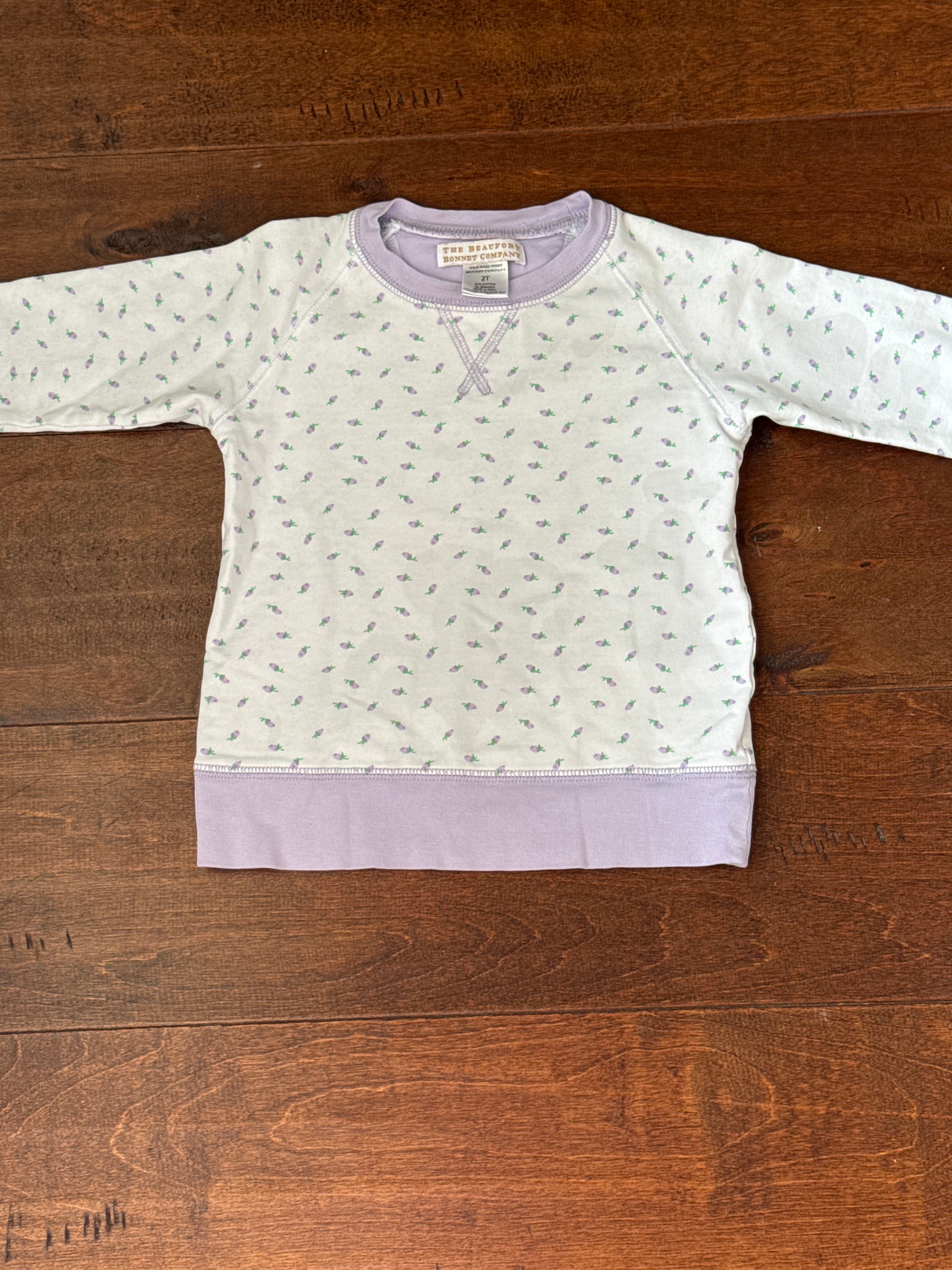 TBBC Rose Bud Pullover Purple 2T