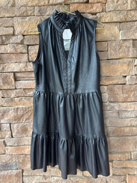 Fate Black Leather Sleeveless Dress L