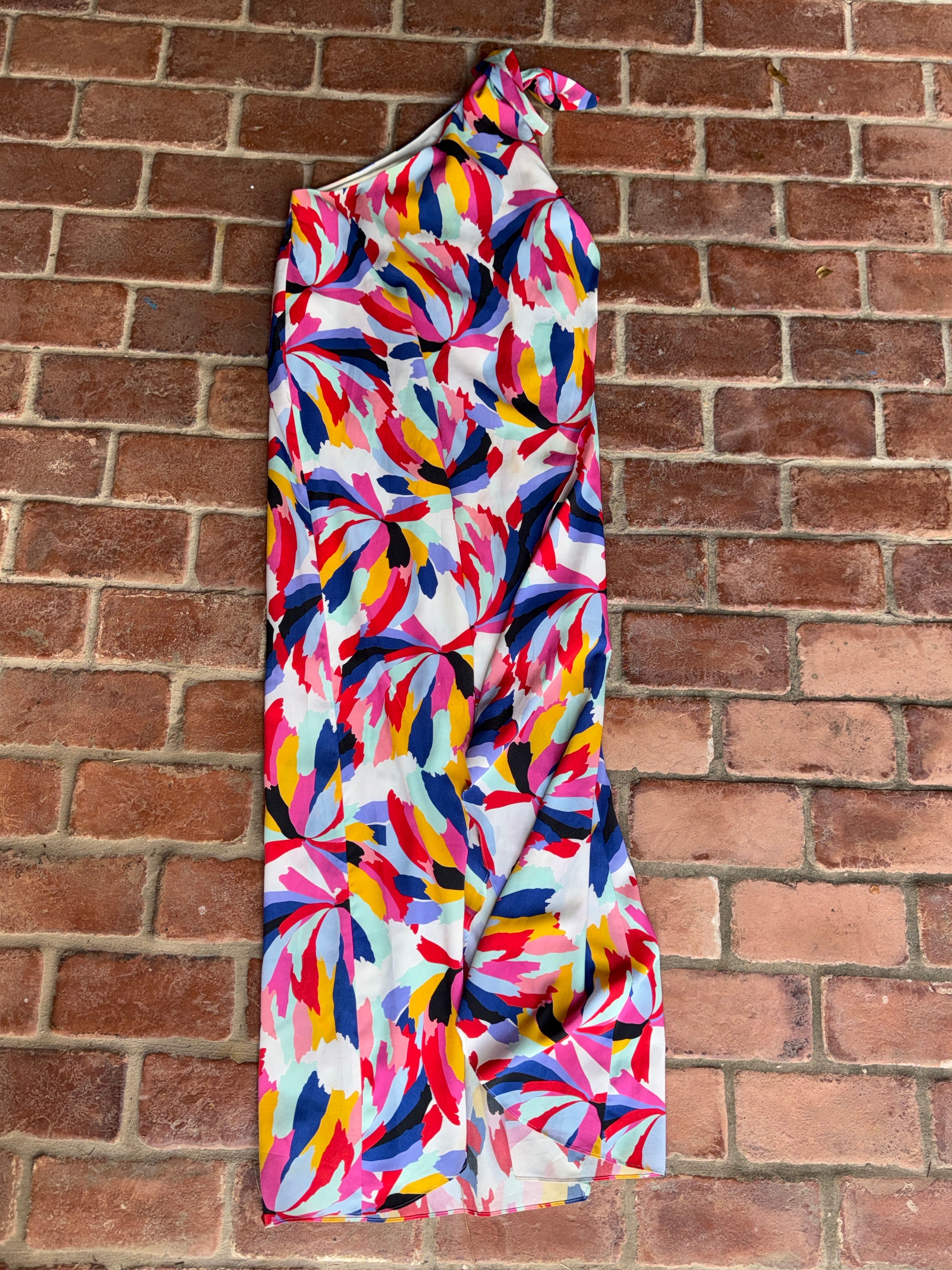 Crosby Multi Floral One Shoulder Tie Maxi 4