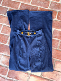 Valentine Dark Flare zip up back Denim Medium