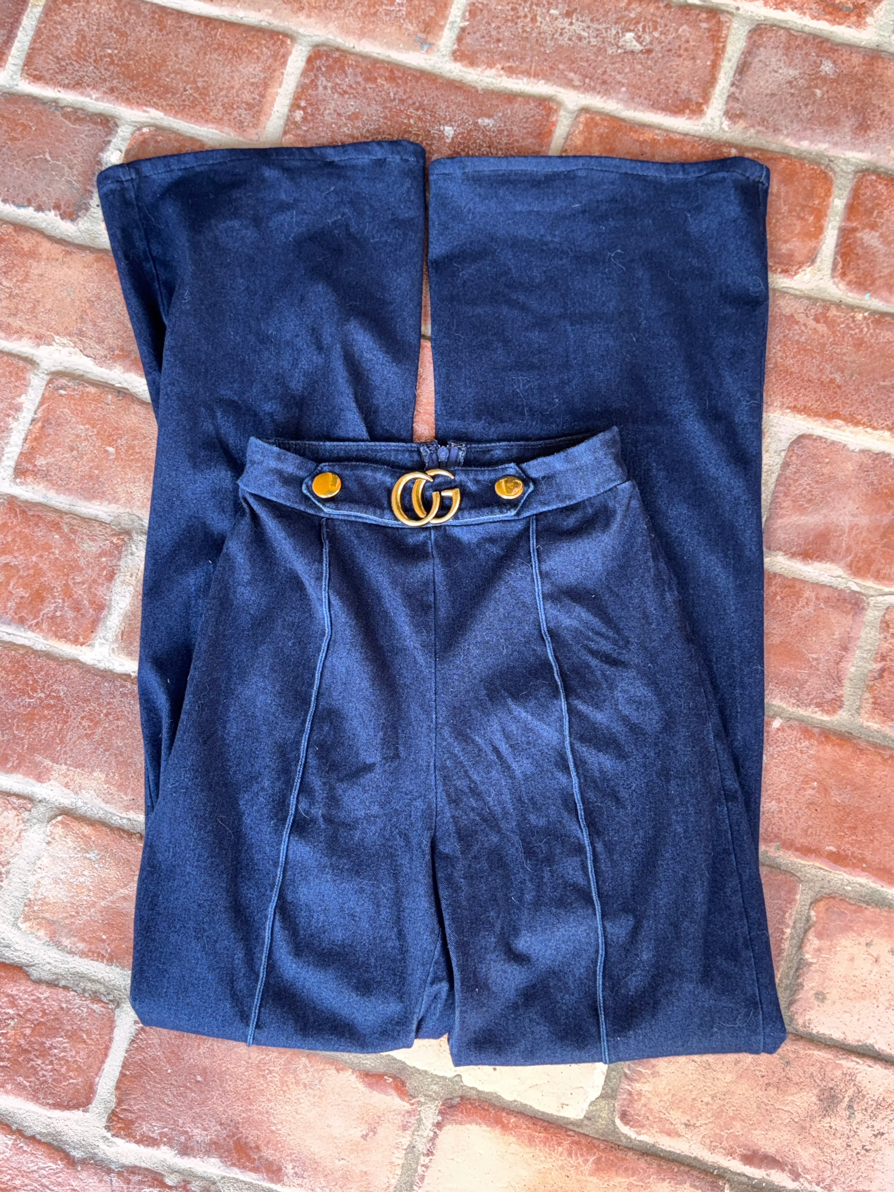 Valentine Dark Flare zip up back Denim Medium