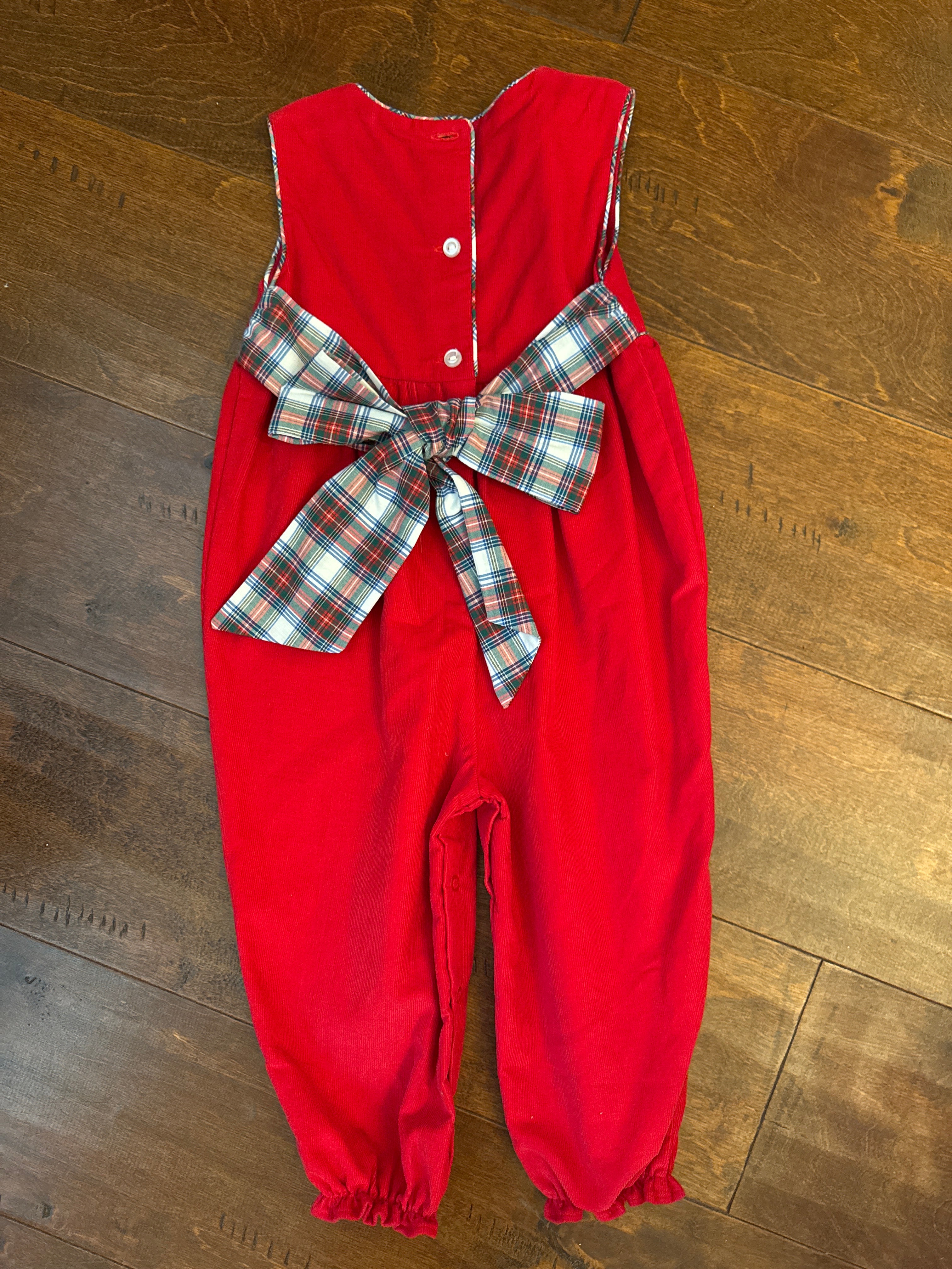 TBBC Sleeveless Rebecca Romper in Richmond Red/Tartan 18/24m