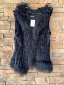 Boho Chic Feather Vest L