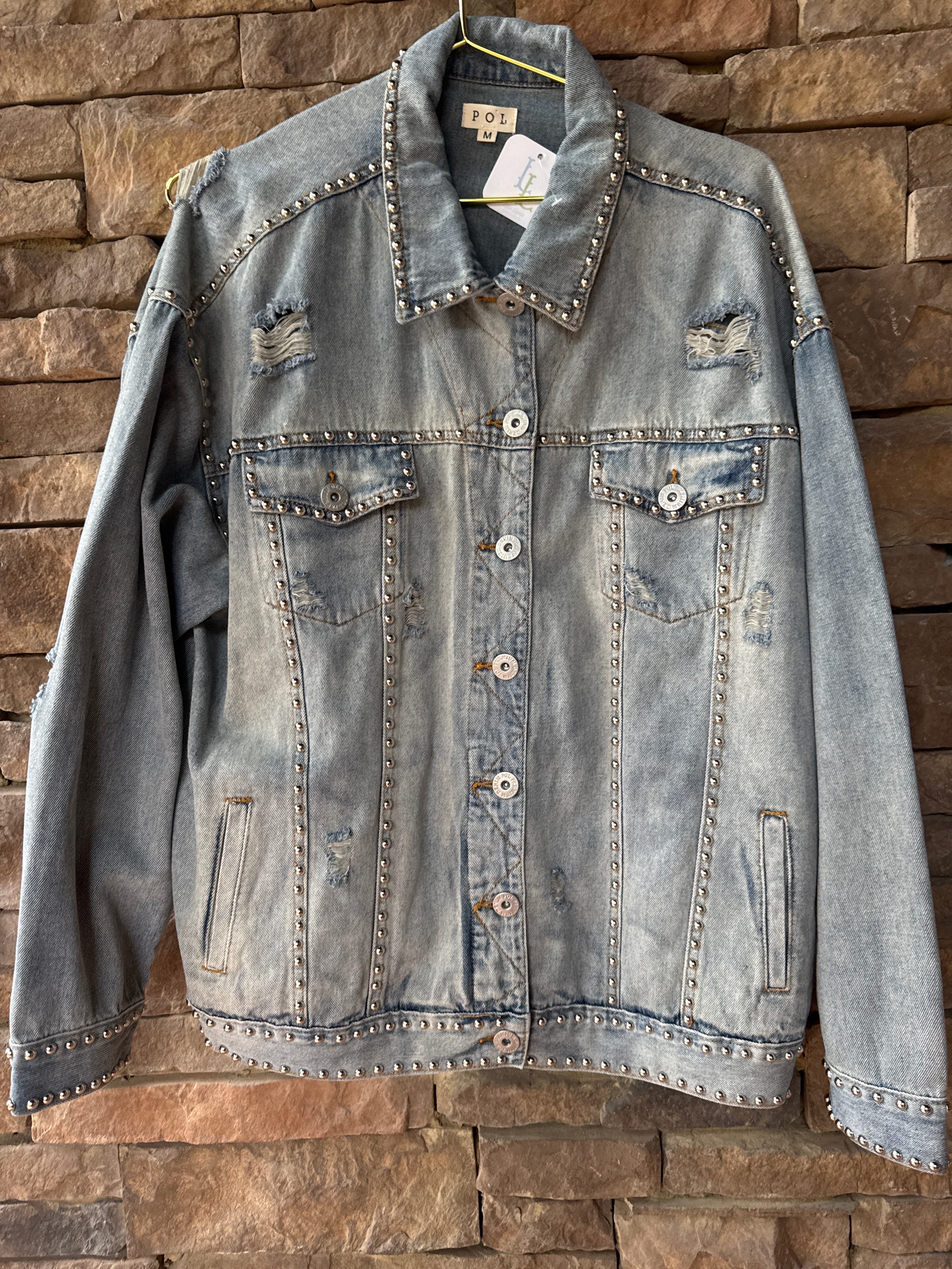 POL Denim Studded Jacket M