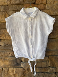 Pleat White Ss Top 8