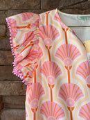 Jade Maxi Dress in Pink Fans S