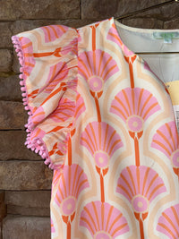 Jade Maxi Dress in Pink Fans S