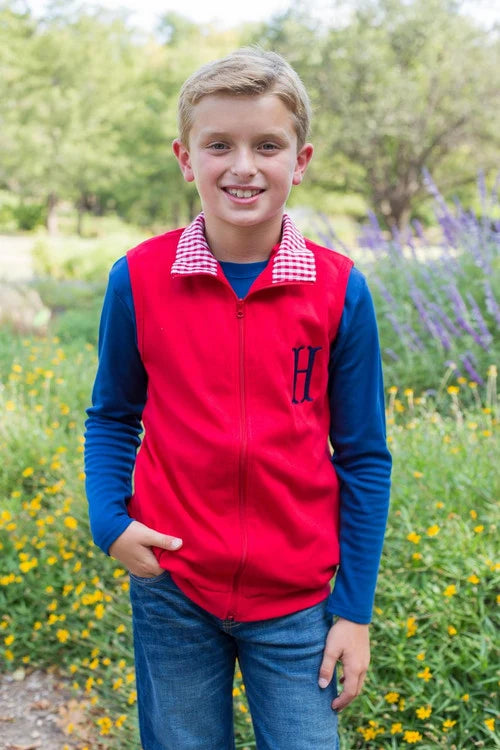 Unisex Red Gingham Vest