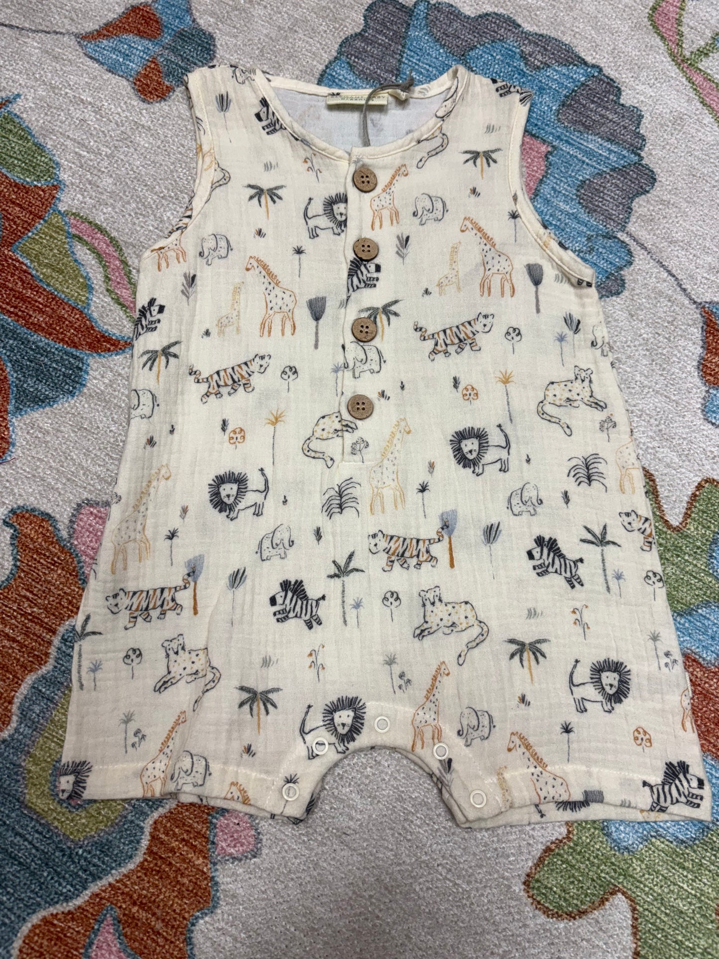 Elegant Baby Jungle Print Romper 9-12M