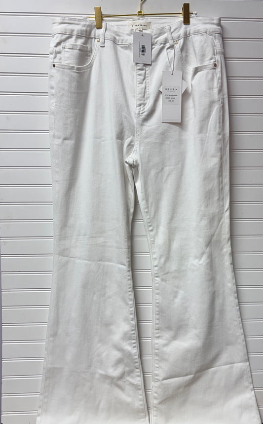 Risen Tummy Control White Frayed Denim 2XL