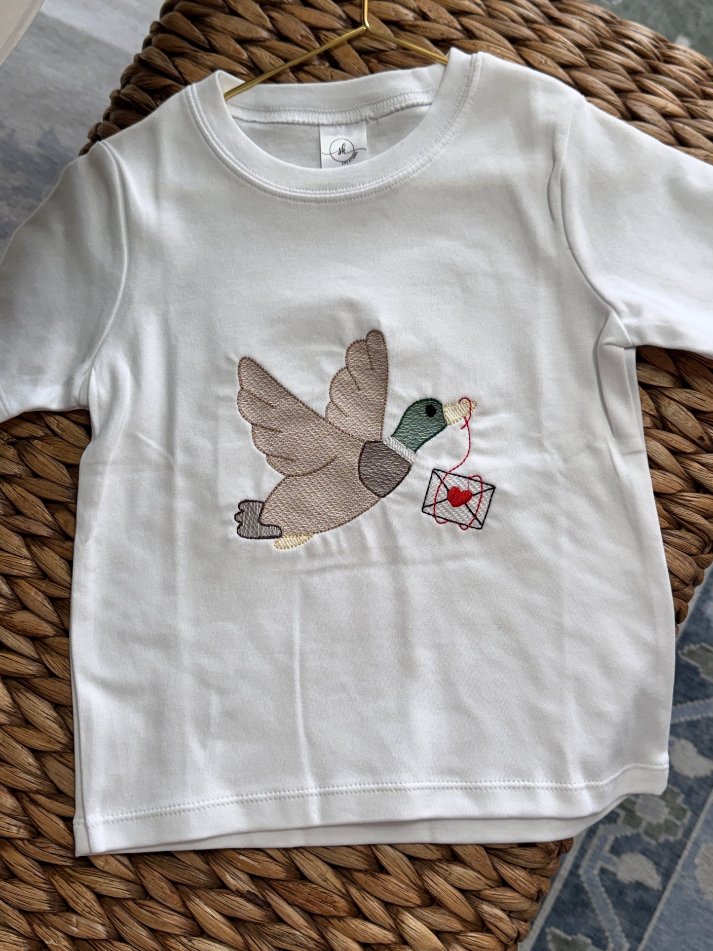 Boys White Valentines Mallard Tee
