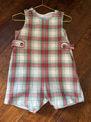 Bella Bliss Christmas Plaid Shortall 12M
