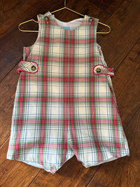 Bella Bliss Christmas Plaid Shortall 12M