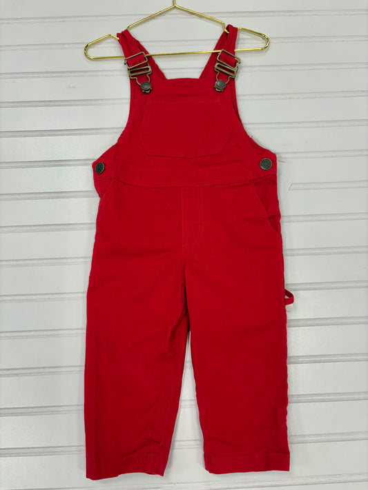 Shrimp & Grits Red Overalls 2T
