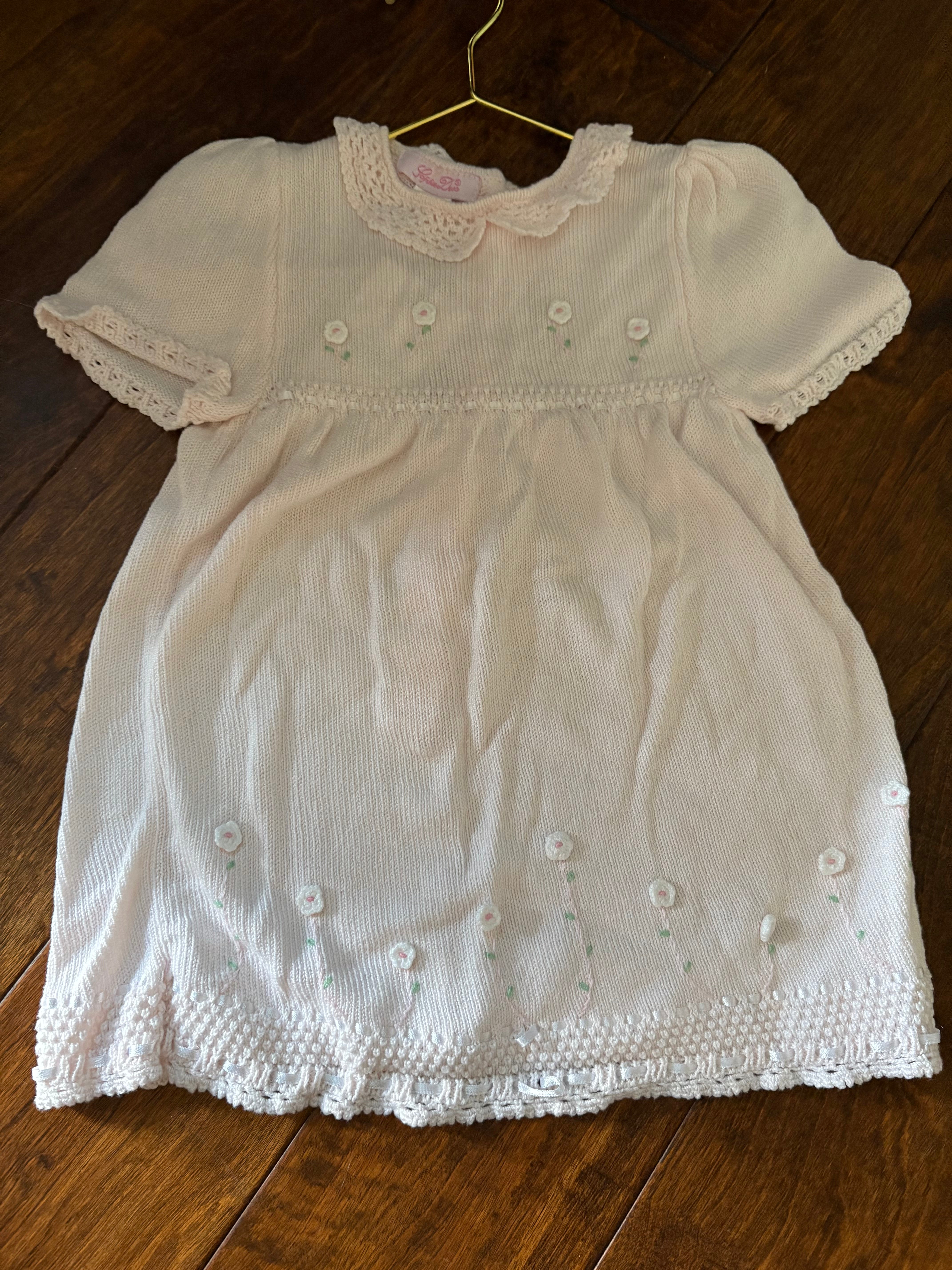 Sophie Dess Light Pink Crochet Dress 12m