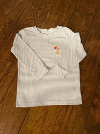 L/s Dog heart striped shirt 2T