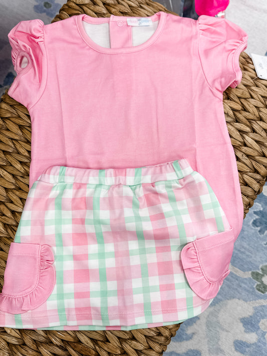 Pink Plaids Jane Skort Set