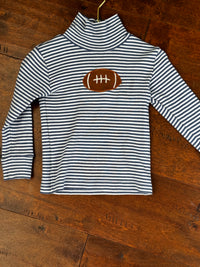 Little English Football Applique Turtleneck 3T