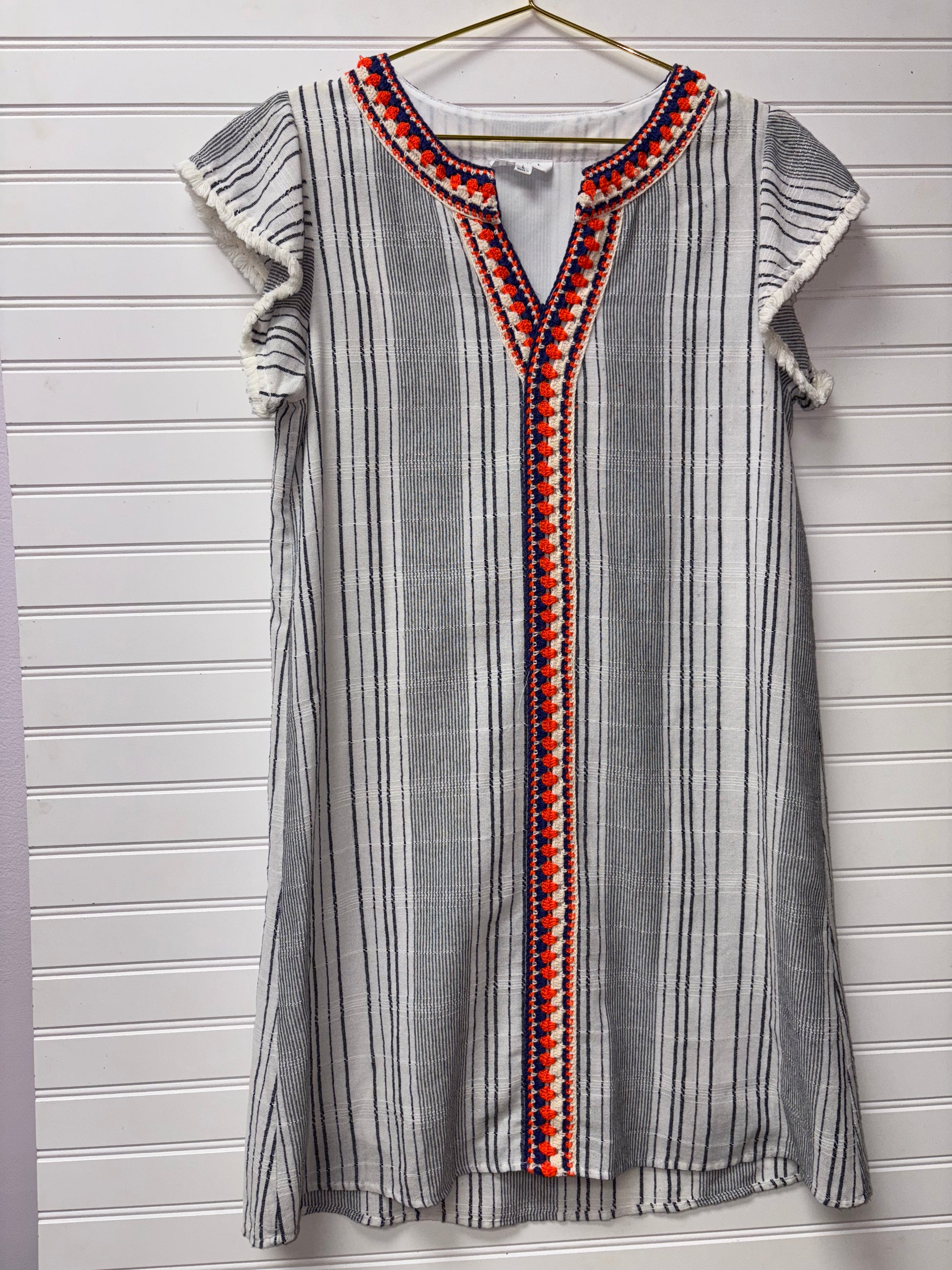 THML Blue & Orange Striped Dress L  Little Labels Co