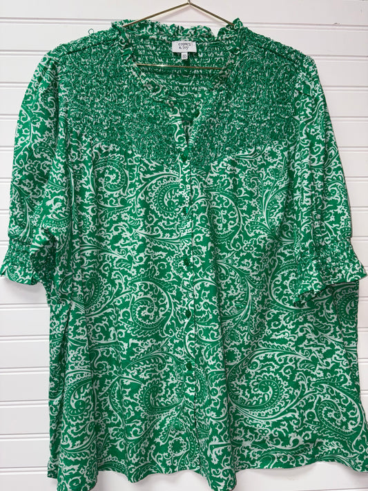 C&I Green Paisley Print Top XXL