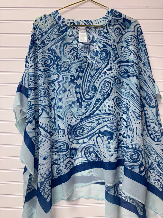 Blue & White Print Chicos Top XL