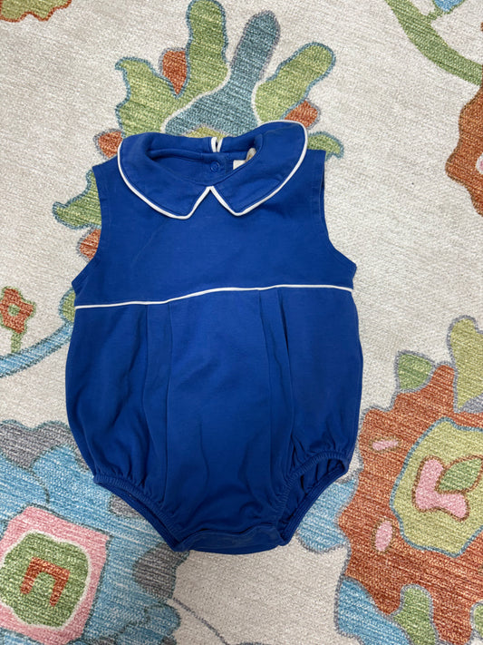 TBBC Blue White Trimmed Bubble 12-18M
