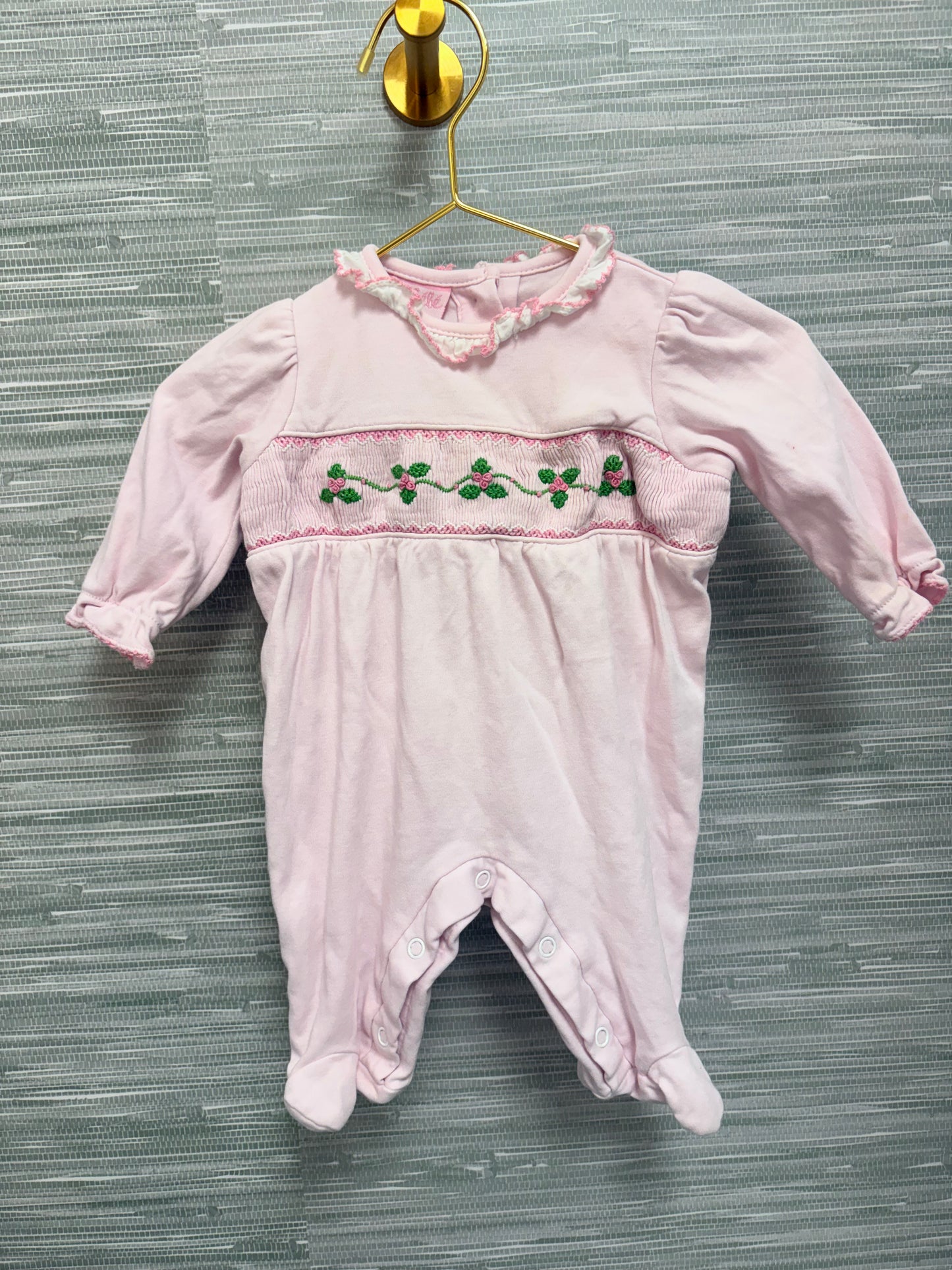 Petit Bebe Floral Smocked Ls 3M
