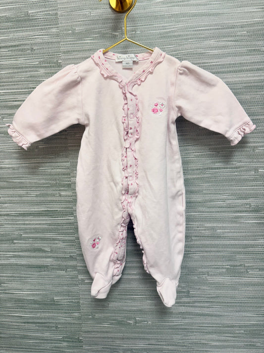 Kissy Kissy Floral Heart Button up Sleeper NB