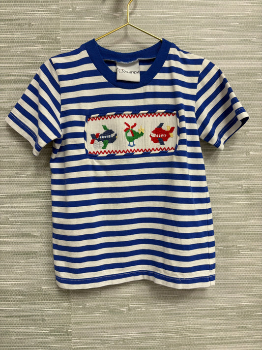 Delaney Airplane Smocked TShirt 2T