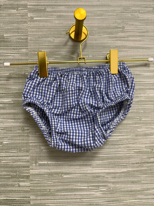 Blue Gingham Diaper Cover 12M