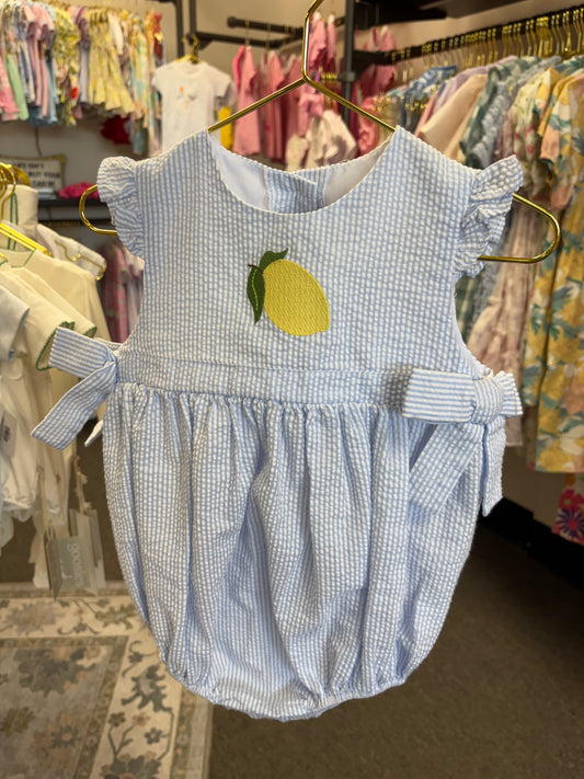 Southern Smocked Company Lemon Tie Sides Bubble 12M
