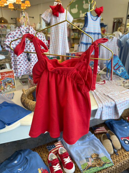 TBBC Red Tie Shoulder Top 12-18M