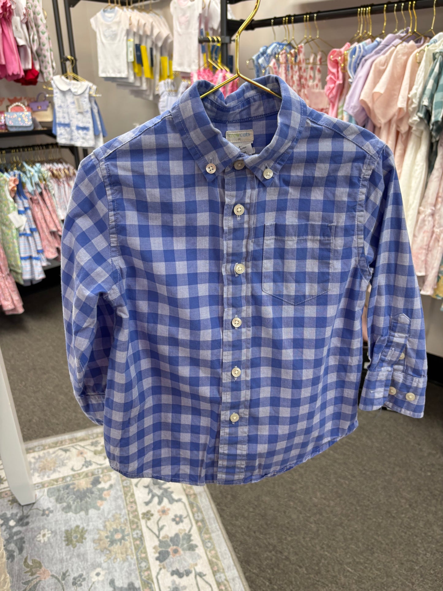 Crewcuts Blue Plaid Ls Button up 3