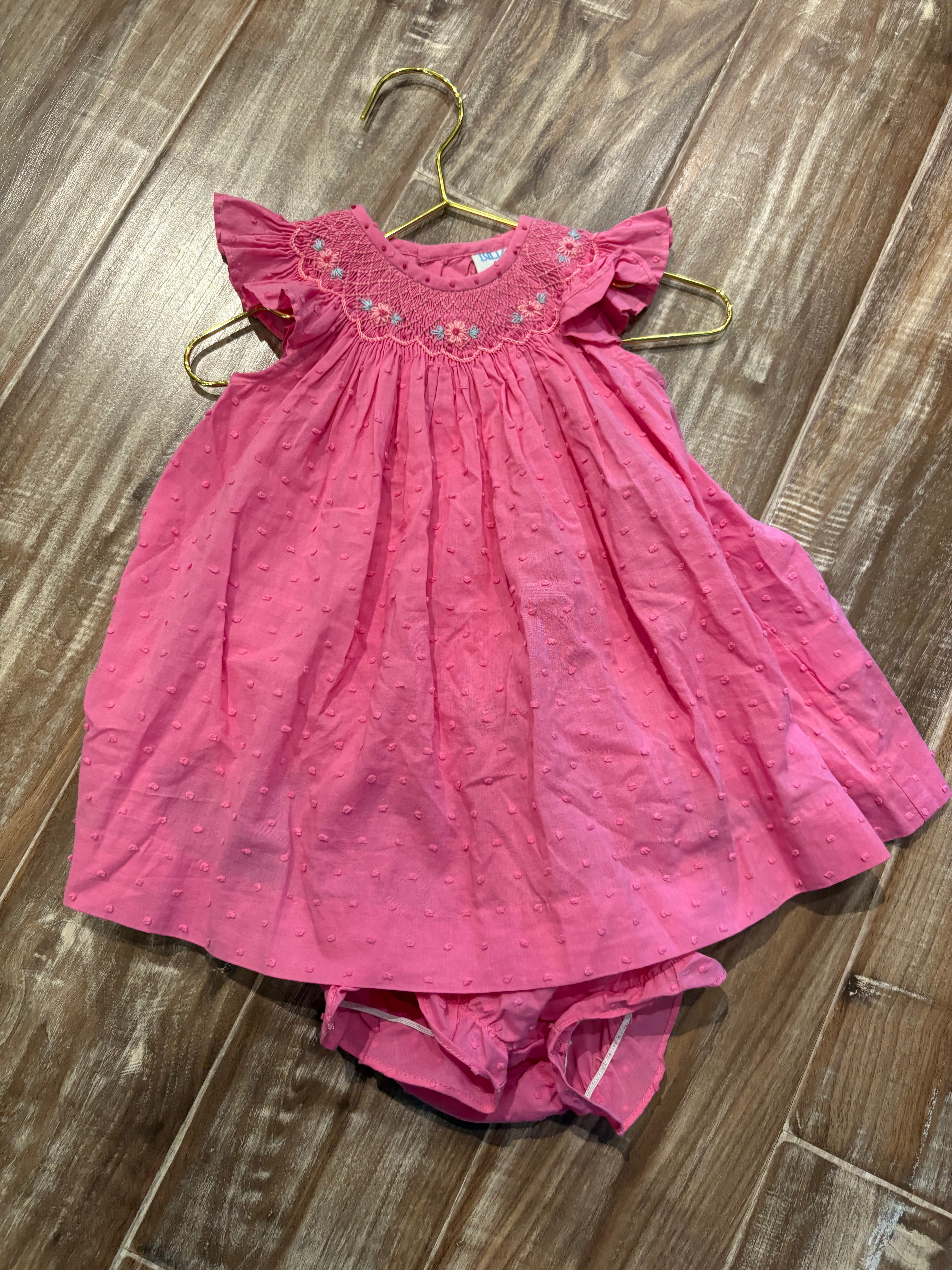 Luli & Me Pink Bloomer-Dress Set 3M
