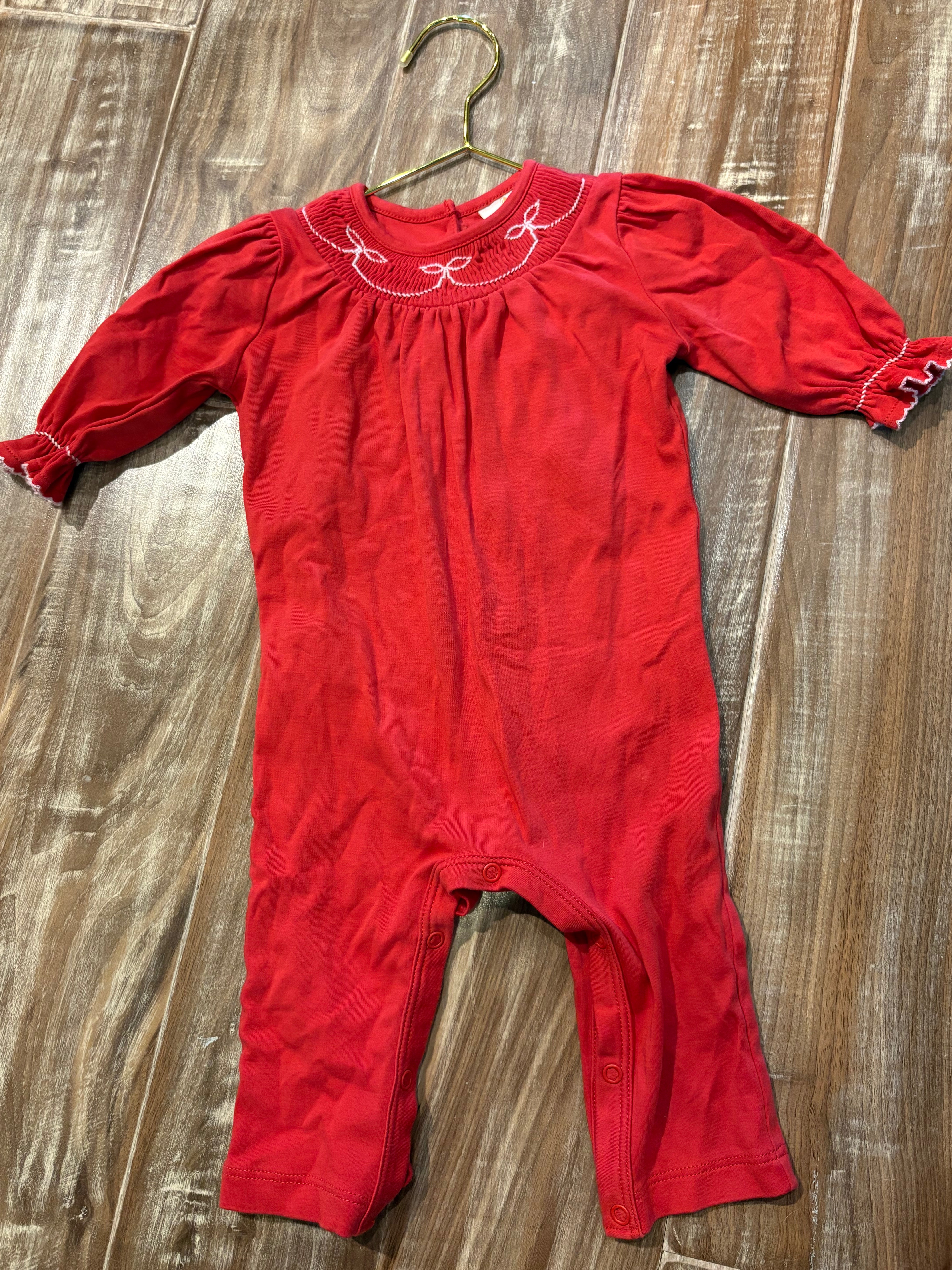 TBBC Red Bow Romper 3-6M