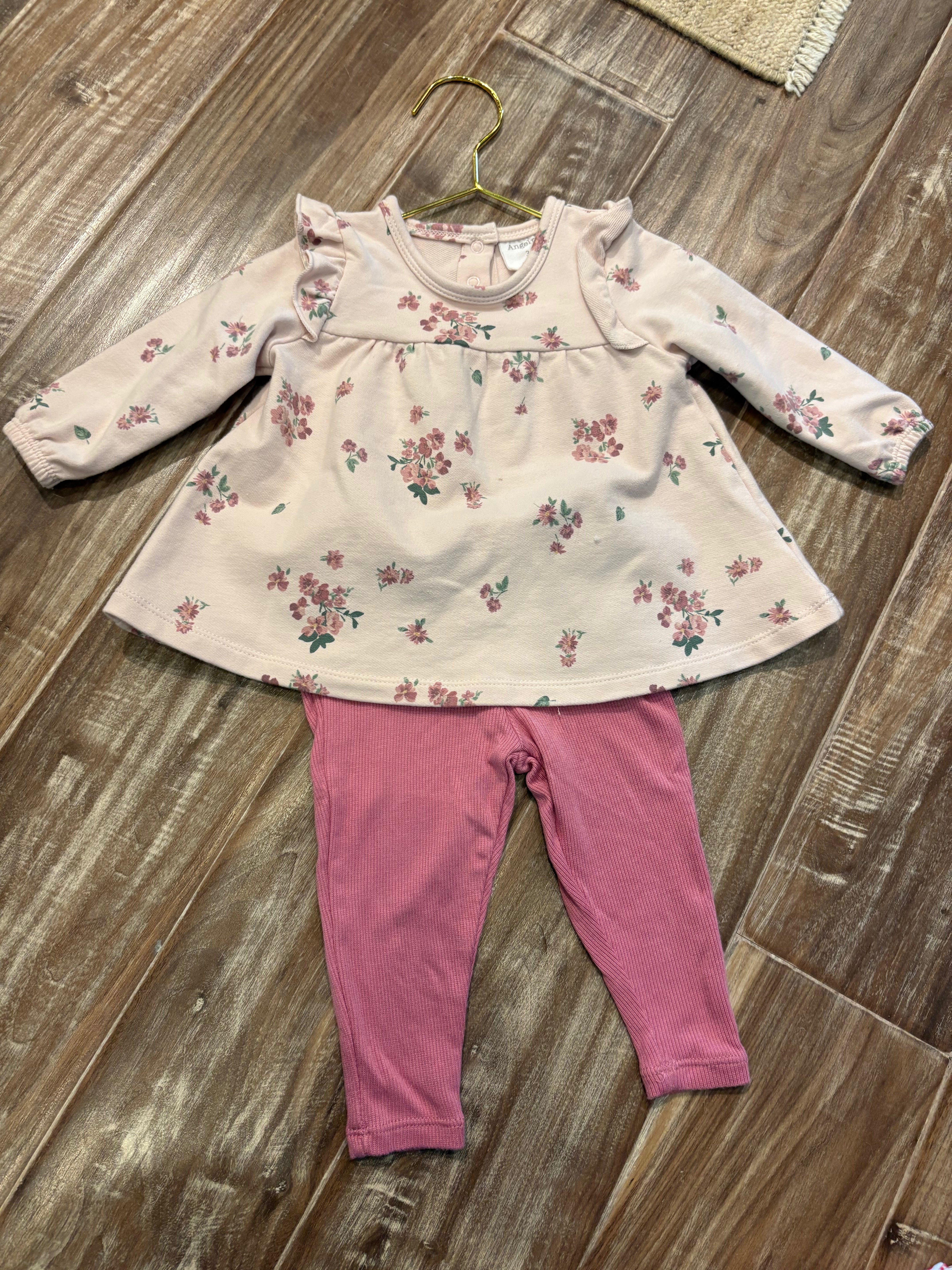 Angel Dear Floral two piece set 3-6M
