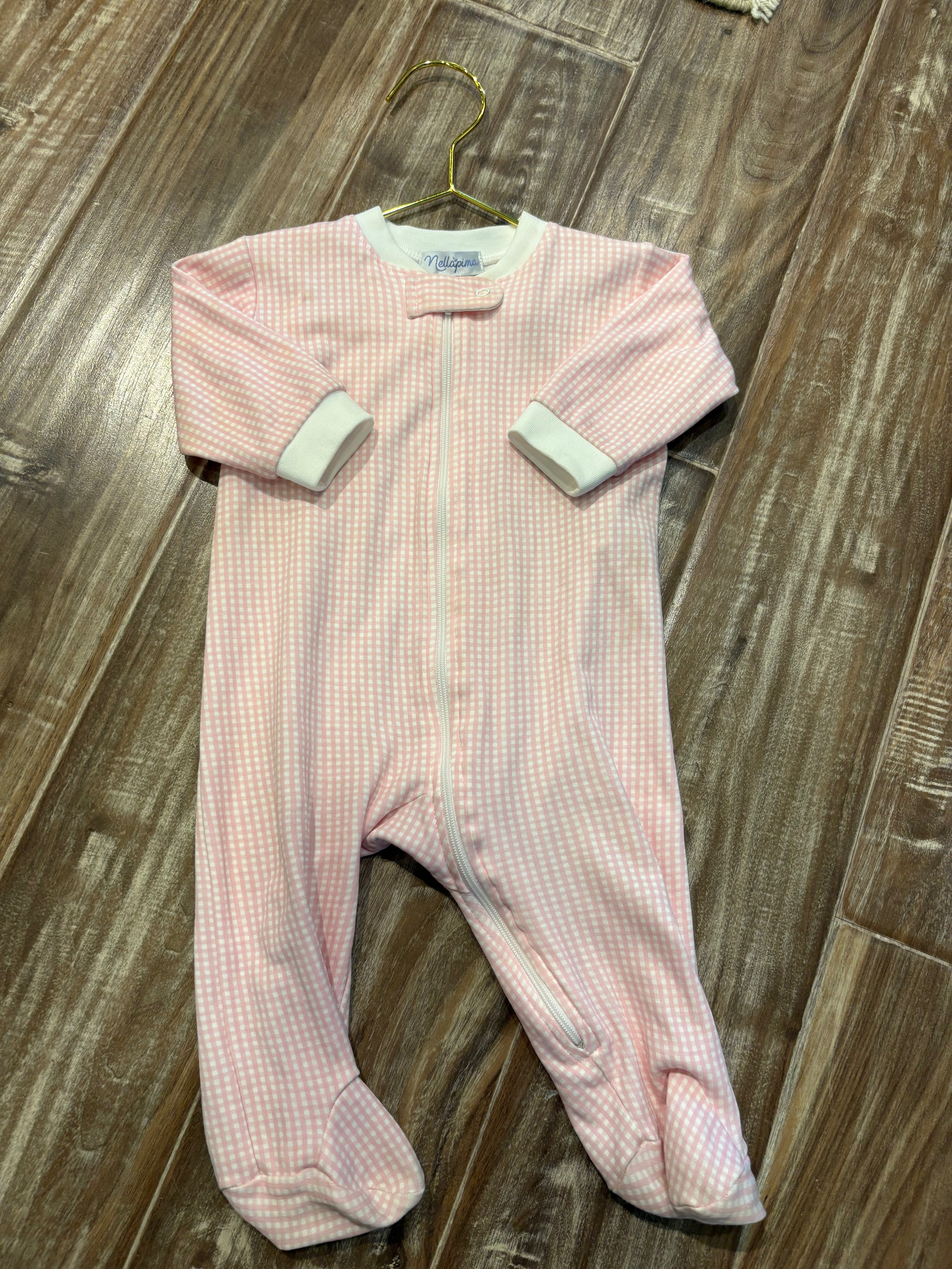 Nellapima Gingham Zipper pj 3-6M