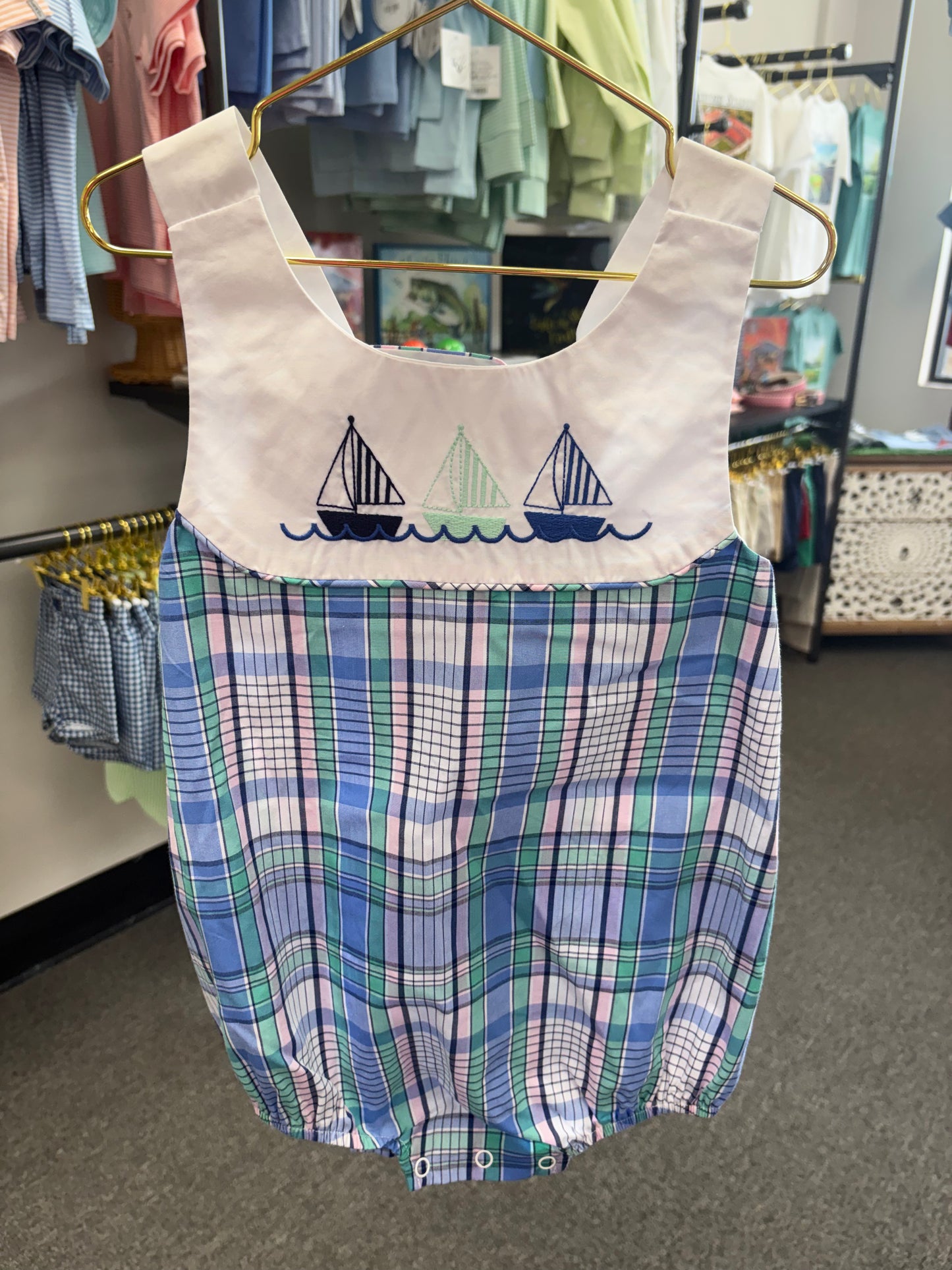 TBBC Sailboat Plaid Bubble 2T