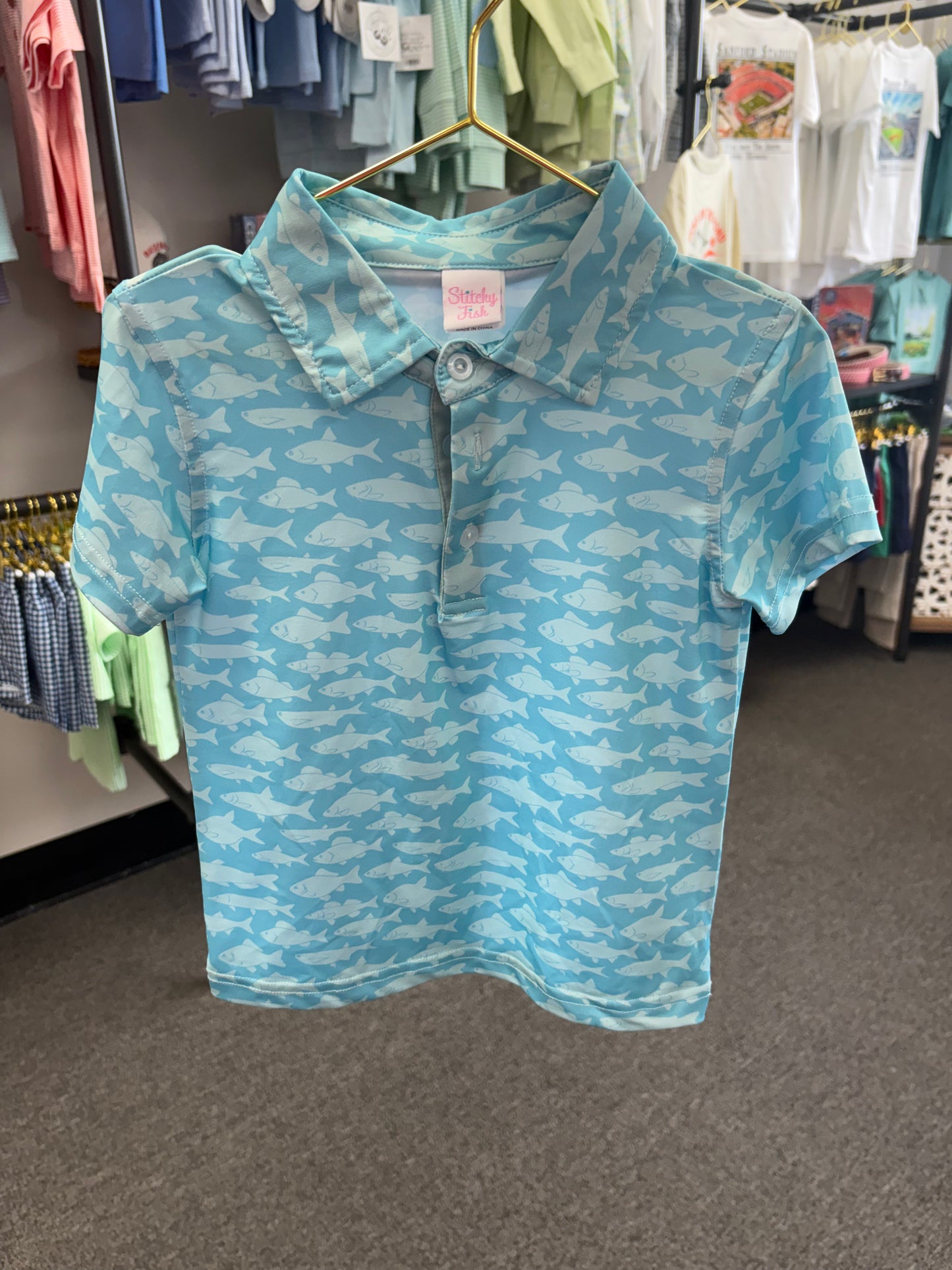 Stitchy Fish Shark Polo 3T