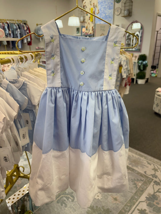 The Proper Peony Blue Floral Detail Dress 3T