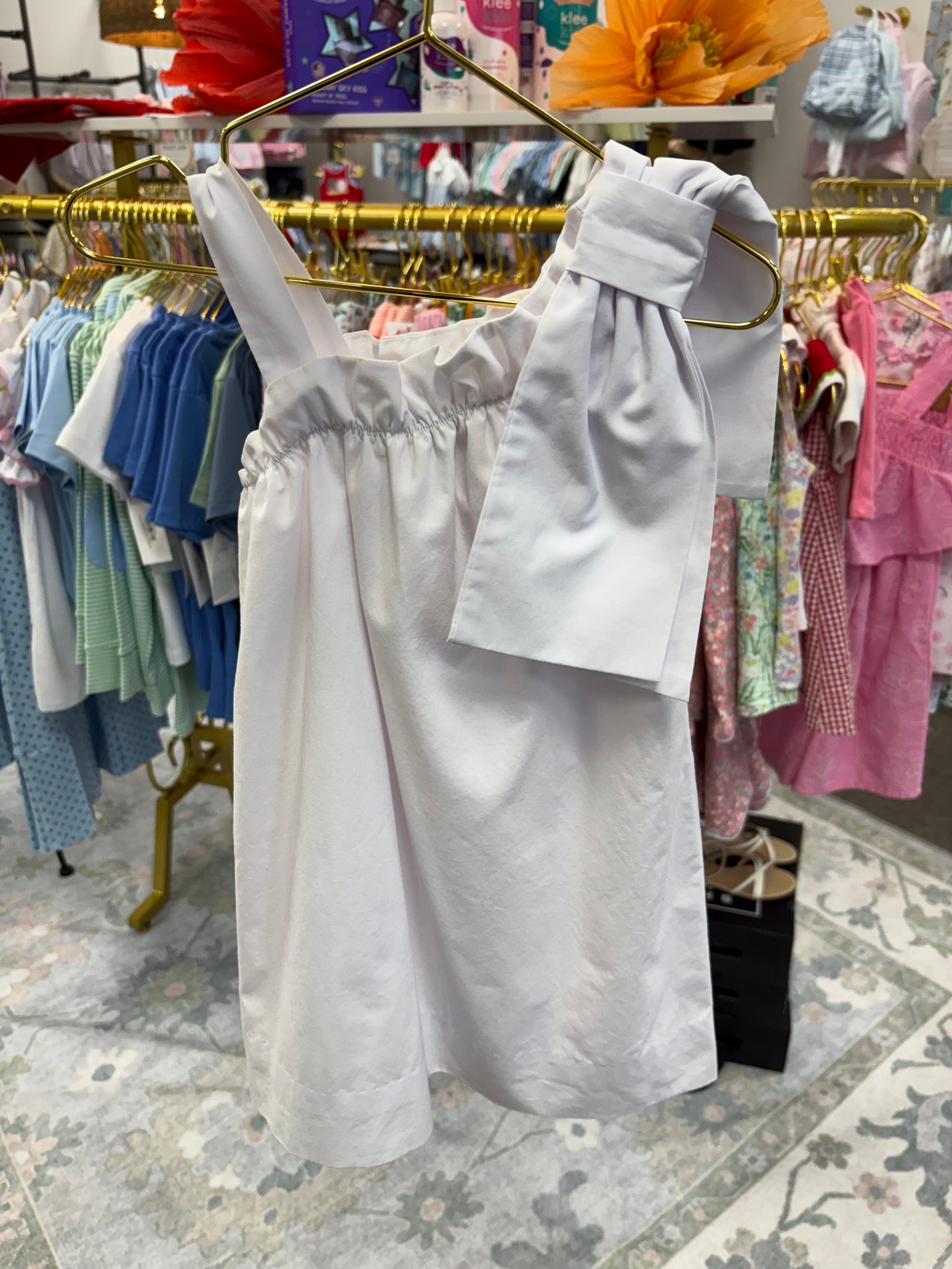 TBBC White One Shoulder Bow Dress 4T