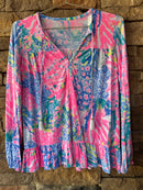 Lilly Pulitzer Ruffle Drop Hem Tunic XS