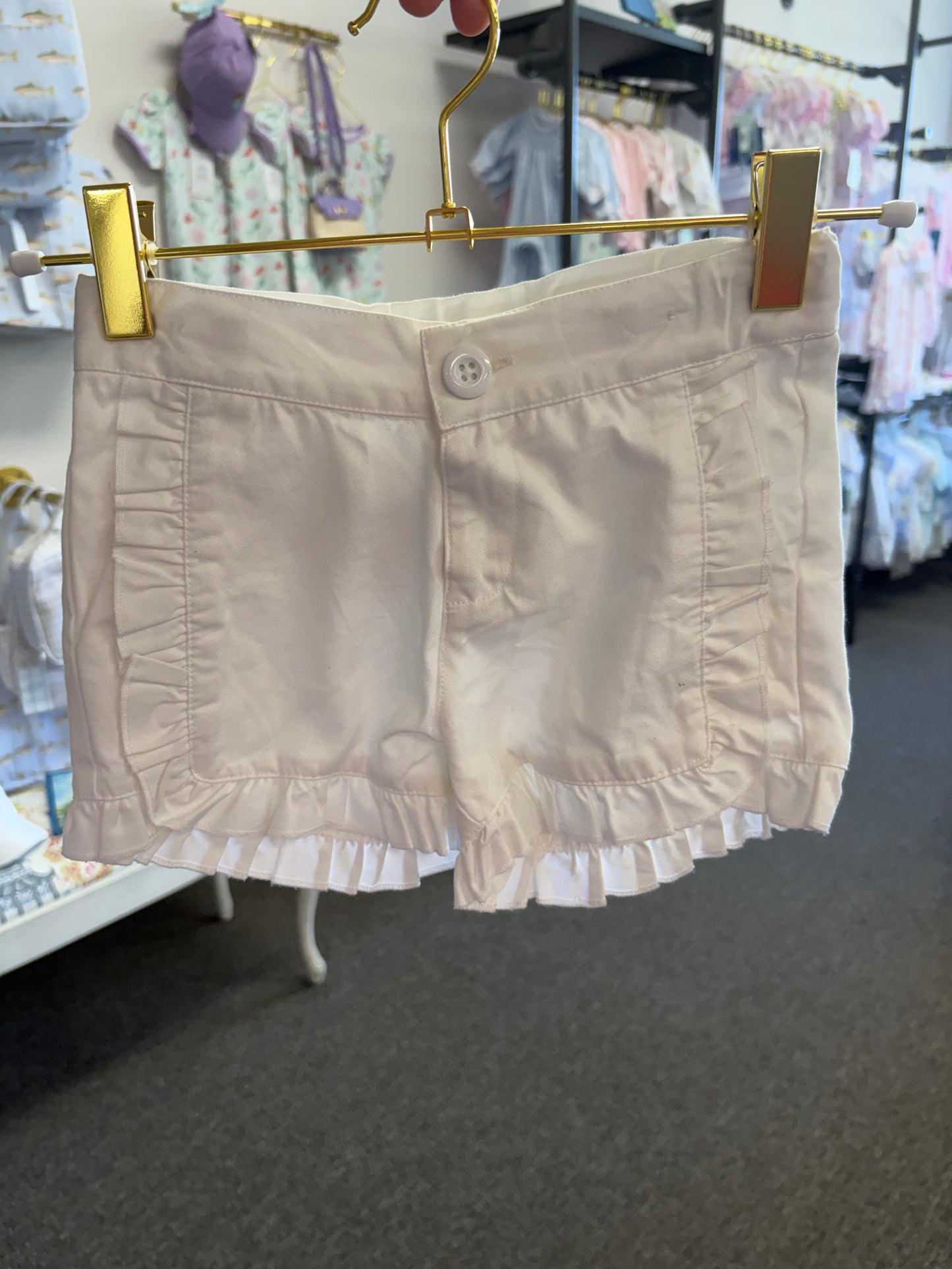 Ruffle Butts White Ruffle Shorts 4T