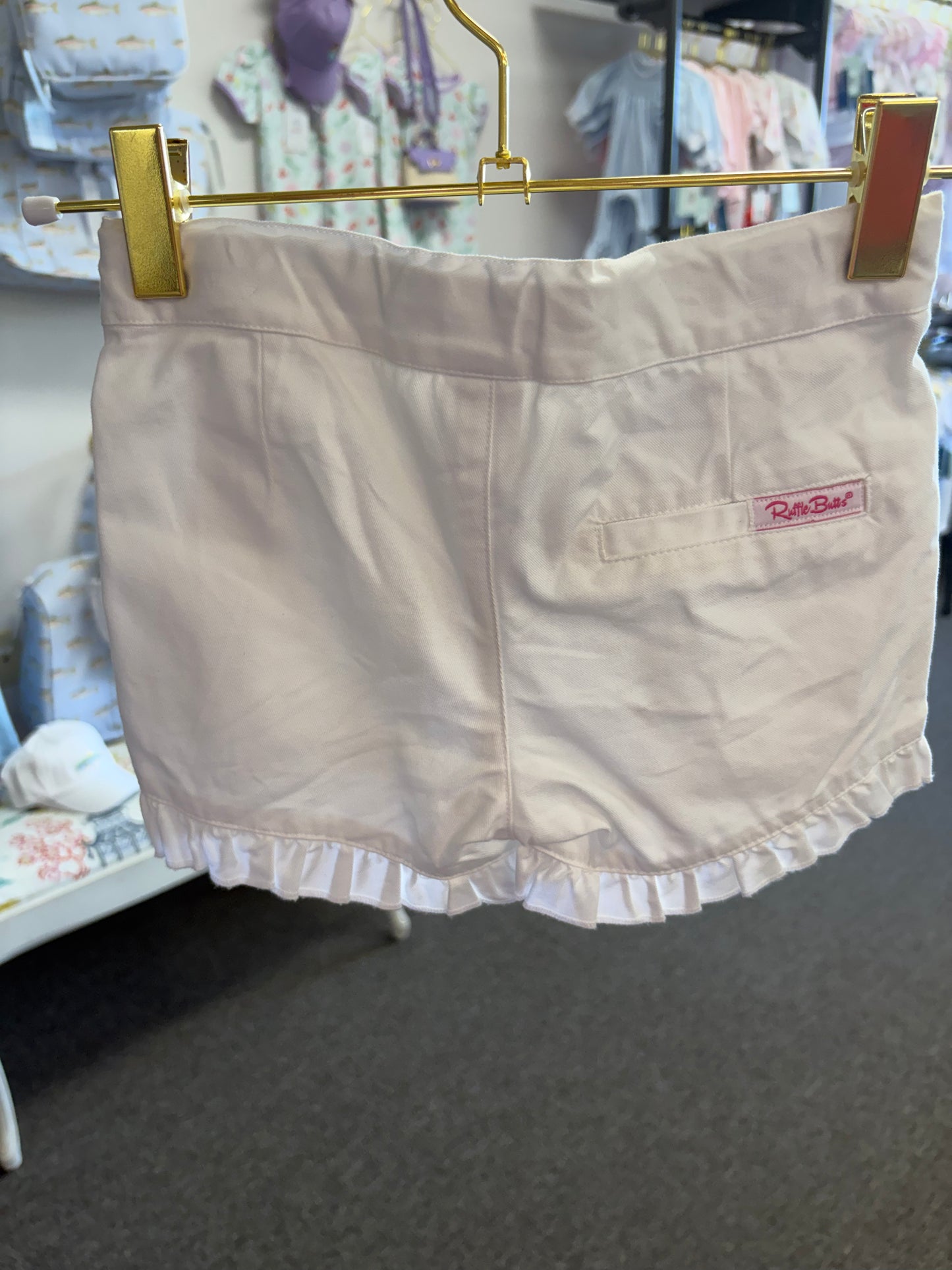 Ruffle Butts White Ruffle Shorts 4T