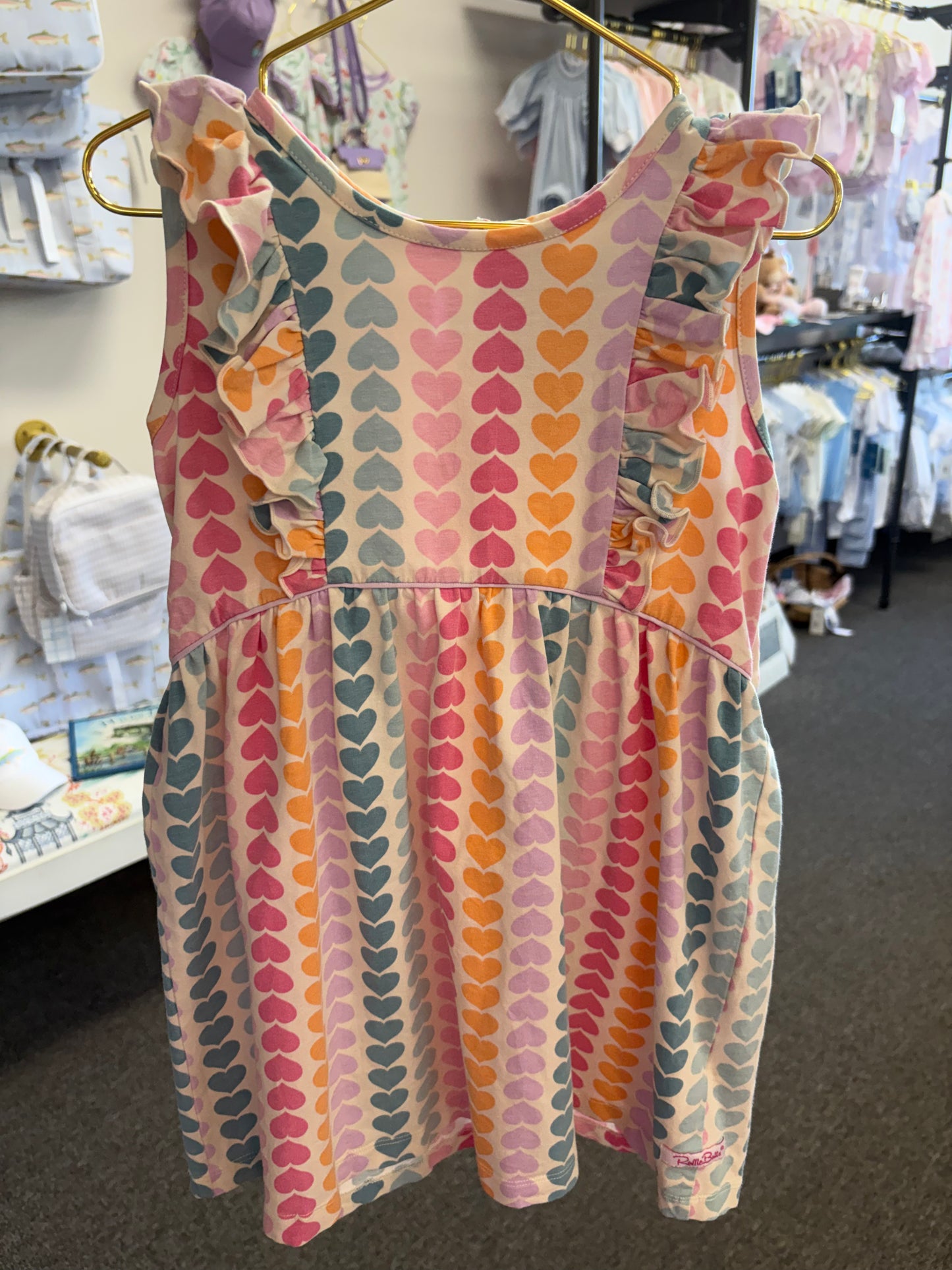 Ruffle Butts Heart Print Dress 5